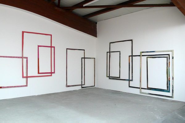Installation art, framework, 2012, frames, canvas, 450 x 1200 cm