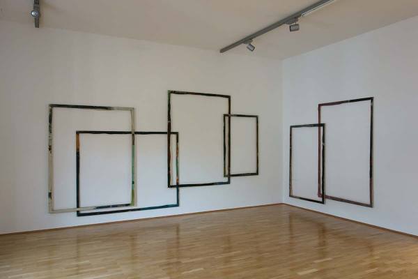 Installation art, framework, 2012, frames, canvas, 450 x 1200 cm, dieKUNSTSAMMLUNG des Landes Oberösterreich, Linz 2014